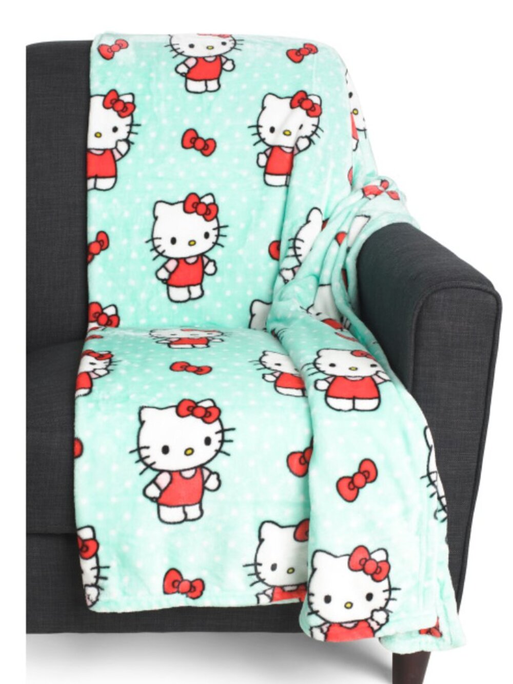 NEW Light Teal Hello Kitty Throw Blanket 60"x70" NWT